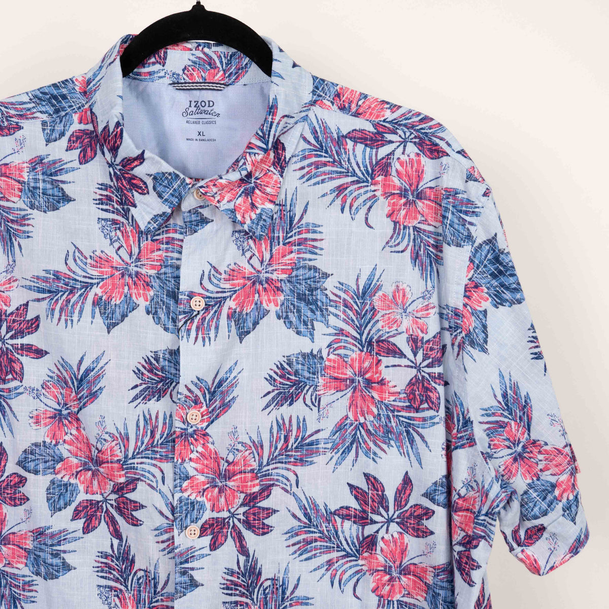 Camisa hawaiana azul (XL) Izod