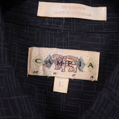 Camisa hawaiana negra (L) Campia