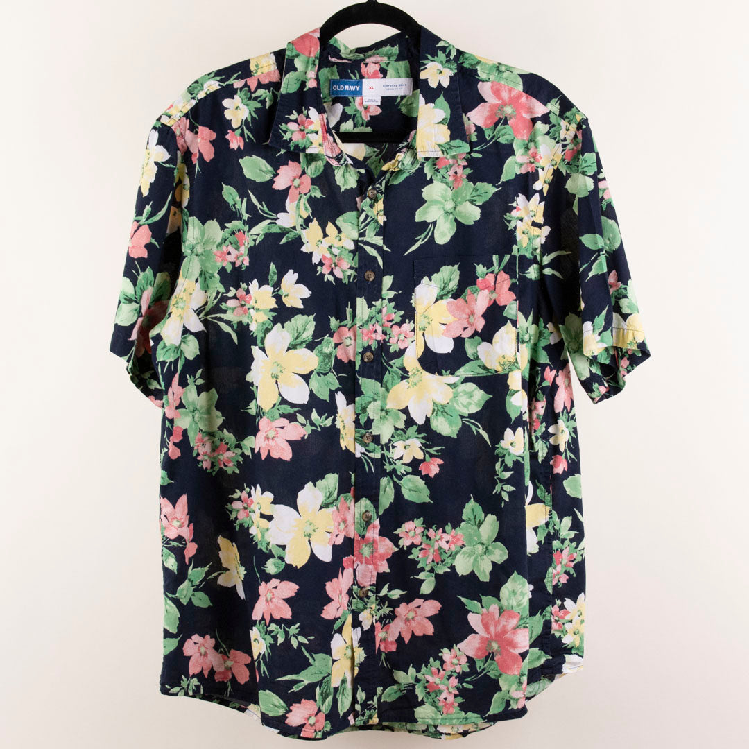 Camisa hawaiana negro (XL) Old navy