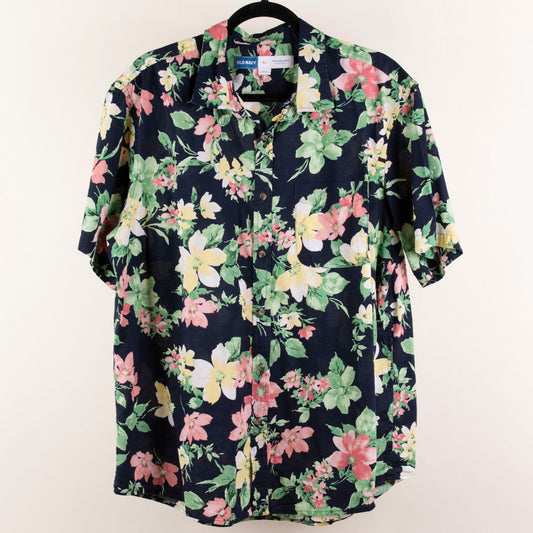 Camisa hawaiana negro (XL) Old navy