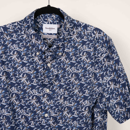 camisa estampada azul (L) goodfellow