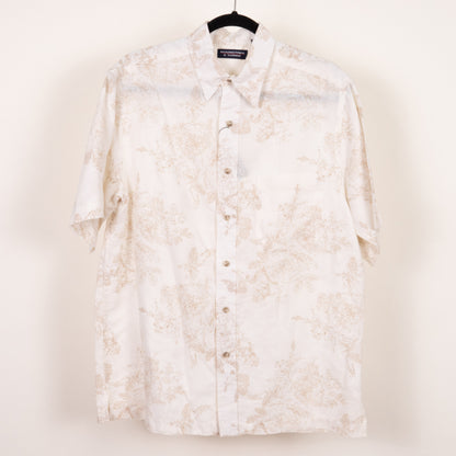 Camisa estampada beige (M) Roundtree & yorke