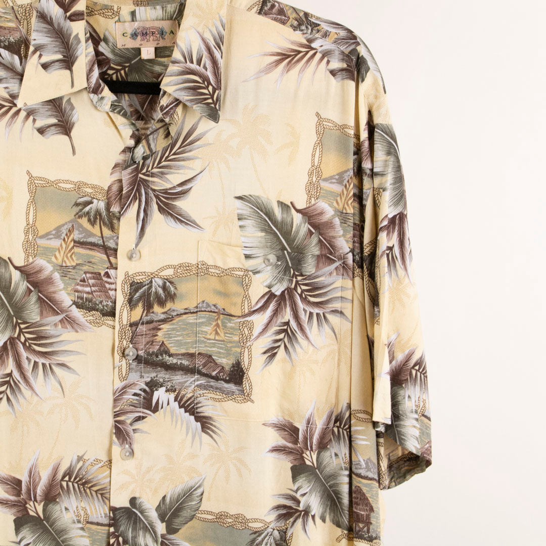 Camisa hawaiana amarillo (L) Campia