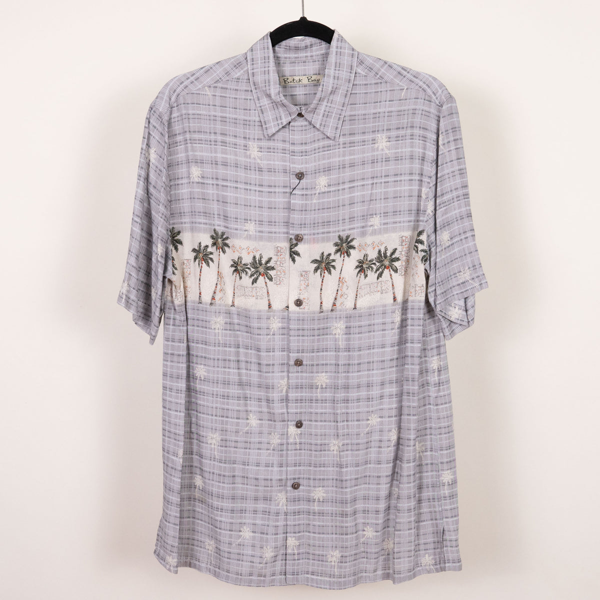 Camisa hawaiana gris (M) Batick bay