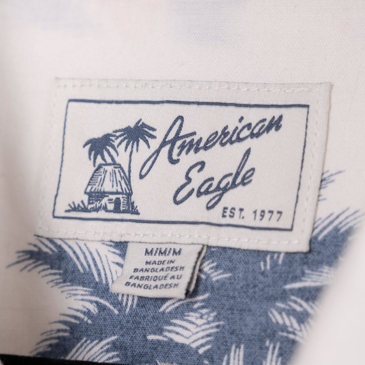 Camisa hawaiana blanca (M) American eagle