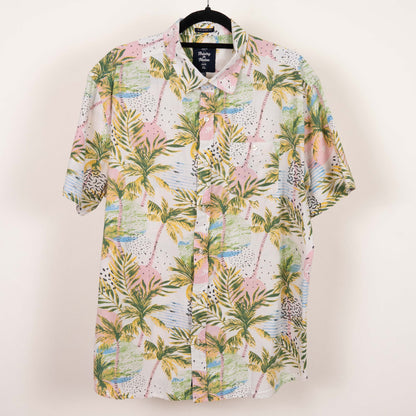 Camisa hawaiana blanca (XL) artistry in motion