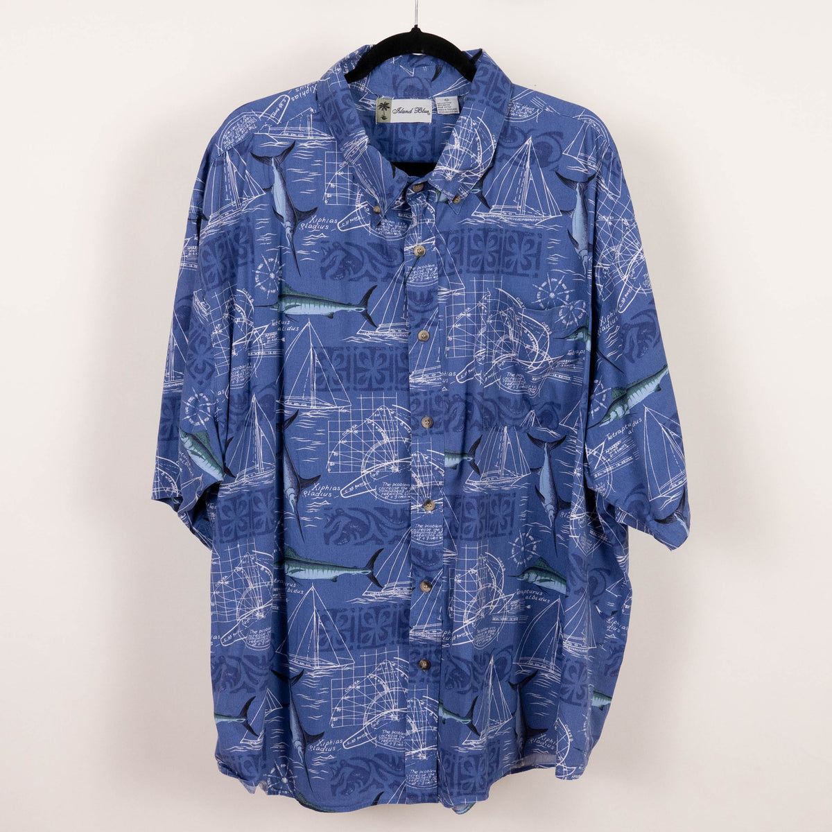 camisa hawaiana azul (4XL) Island blue