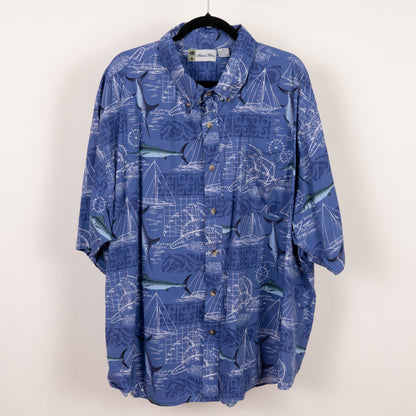 camisa hawaiana azul (4XL) Island blue