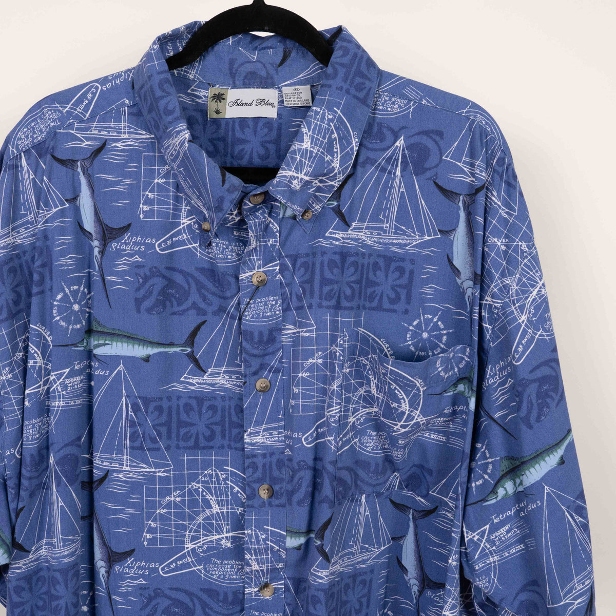 camisa hawaiana azul (4XL) Island blue