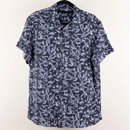 Camisa hawaiana azul (M) Perry Ellis