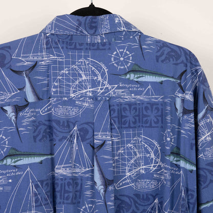 camisa hawaiana azul (4XL) Island blue