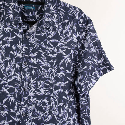 Camisa hawaiana azul (M) Perry Ellis