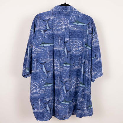 camisa hawaiana azul (4XL) Island blue