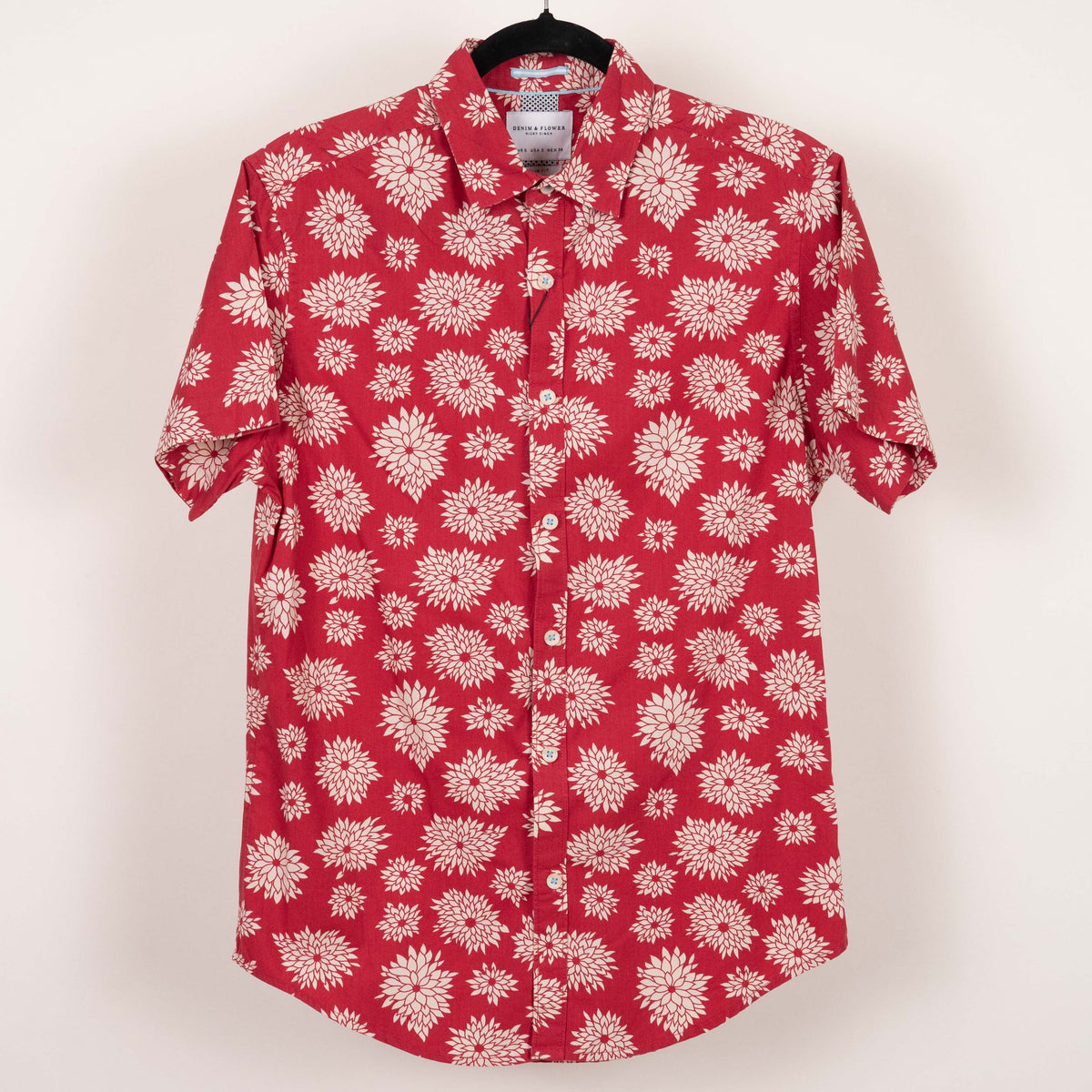 camisa estampada roja (S) Denim & flower