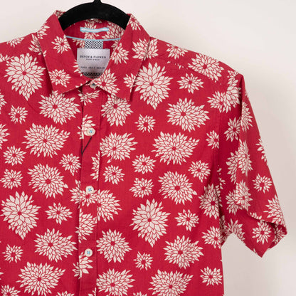 camisa estampada roja (S) Denim & flower