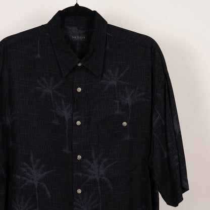 Camisa hawaiana negra (L) Van Heusen
