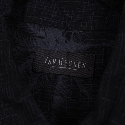 Camisa hawaiana negra (L) Van Heusen