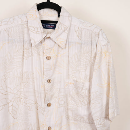 Camisa hawaiana blanca (M) Roundtree & Yorke