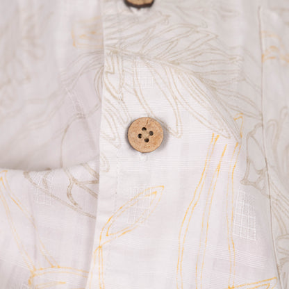 Camisa hawaiana blanca (M) Roundtree & Yorke