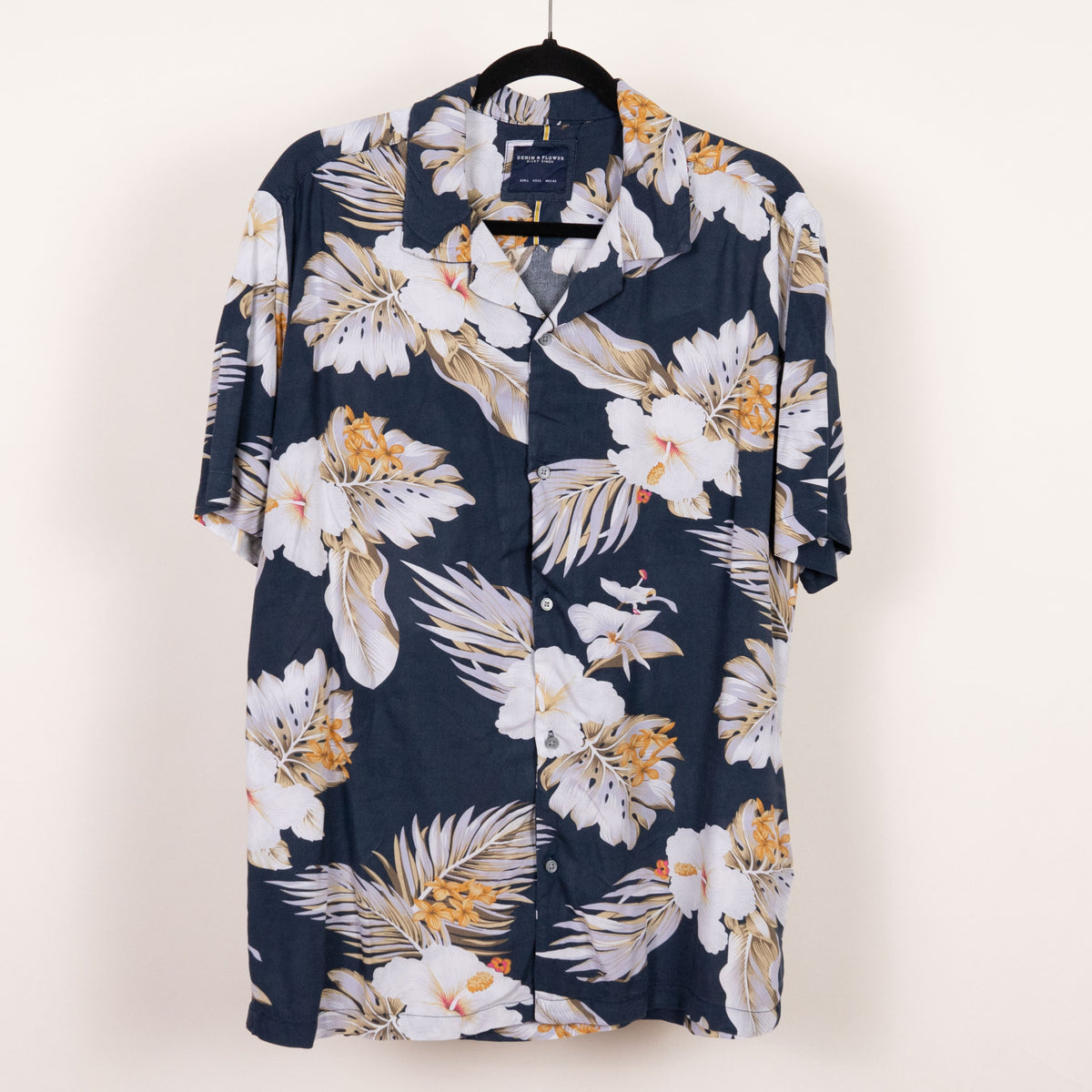 Camisa hawaiana azul (L) Denim & Flower