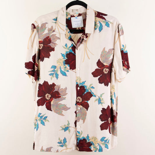 Camisa hawaiana beige (M) Denim & Flower