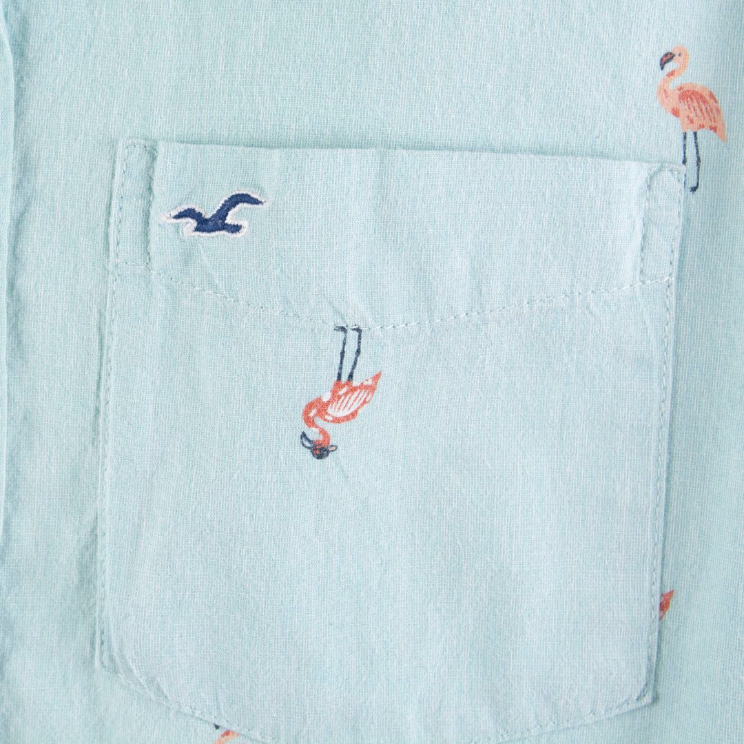 Camisa estampada azul (L) Hollister