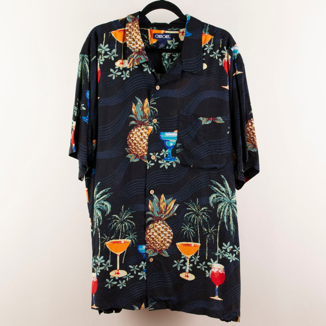 Camisa hawaiana negro (XL) Cherokee
