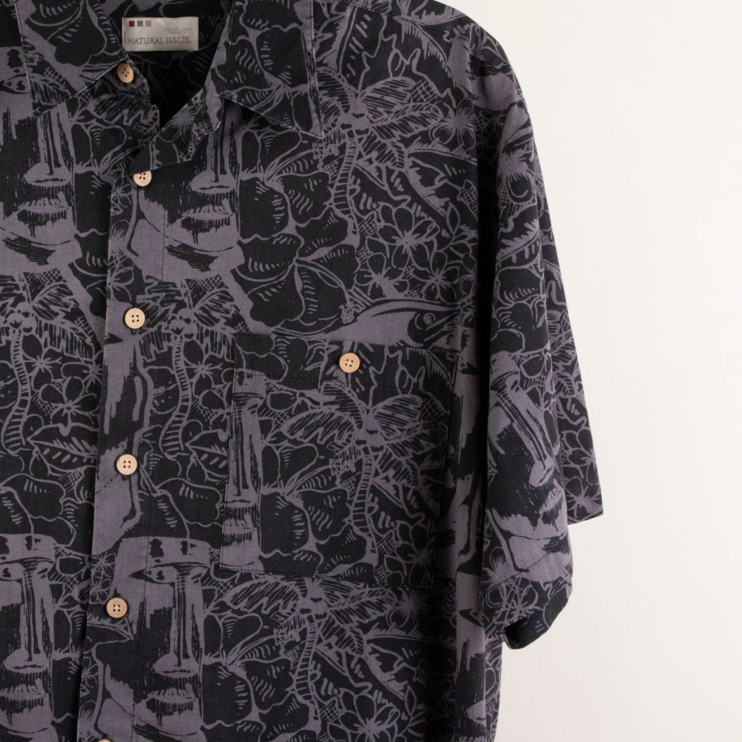 Camisa hawaiana negro (L) Natural Issue