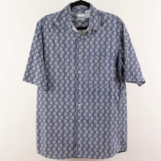 Camisa estampada azul marino (M) Basic editions
