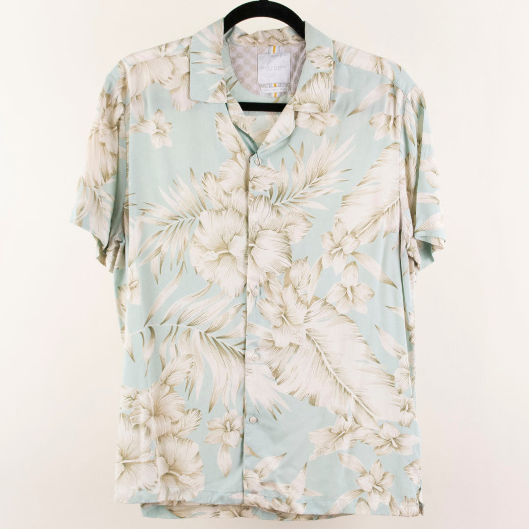 Camisa hawaiana azul (M) Denim & Flower