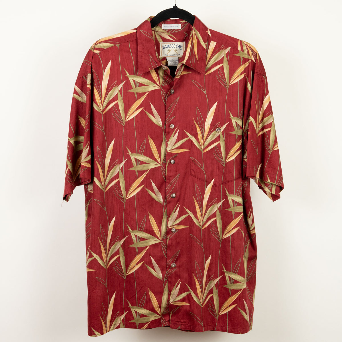 camisa hawaiana roja (M) bamboo clay