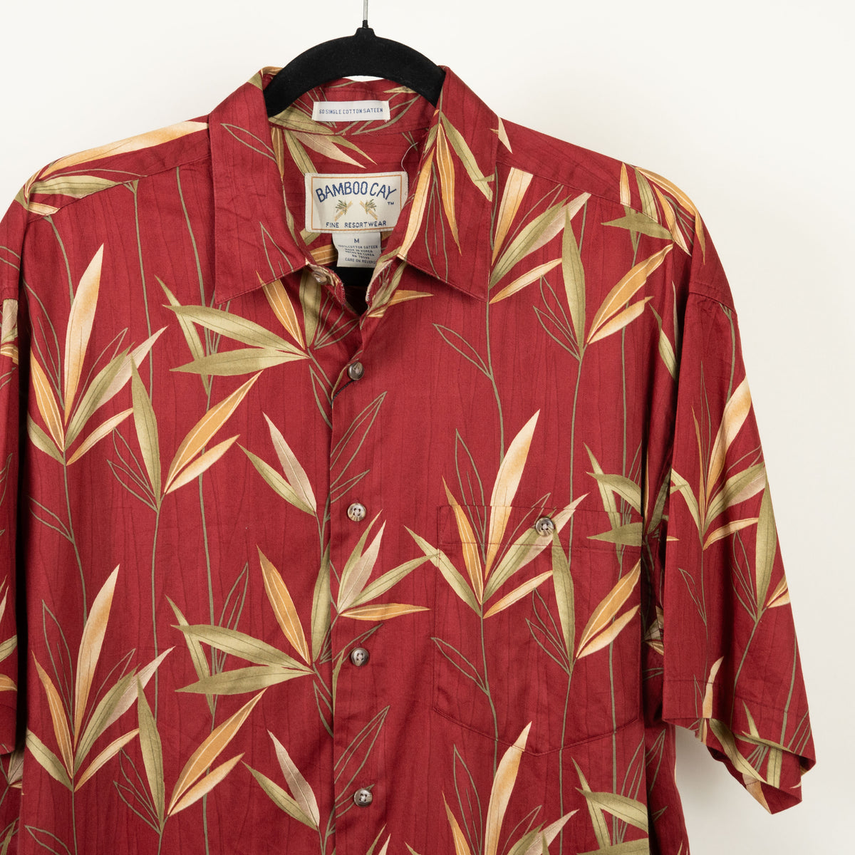 camisa hawaiana roja (M) bamboo clay