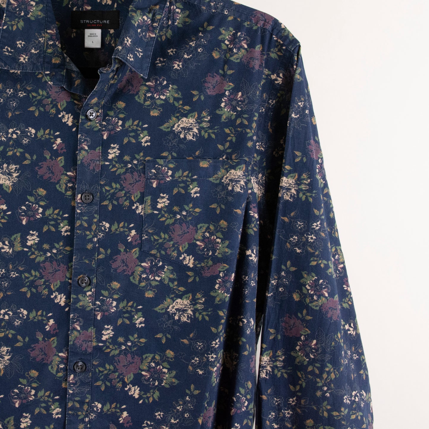 Camisa hawaiana azul marino (L) Structure