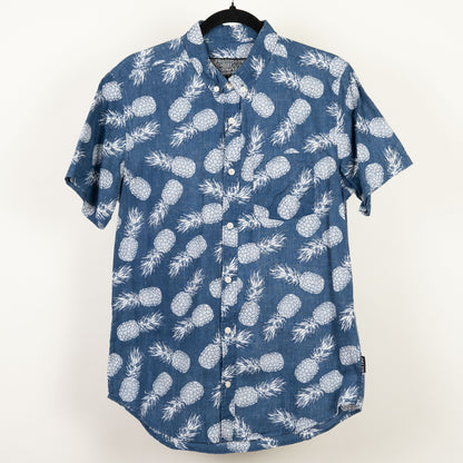 camisa hawaiana azul (M) brooklyn cloth