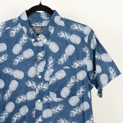 camisa hawaiana azul (M) brooklyn cloth