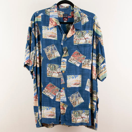 Camisa hawaiana azul (XL) Silver Edition