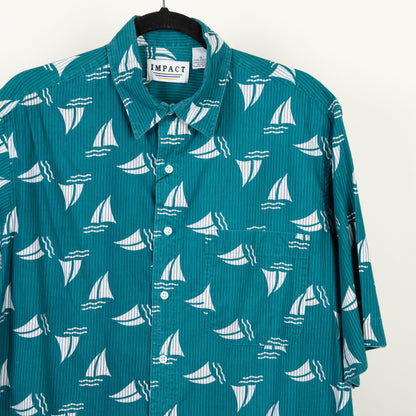 camisa hawaiana azul verdoso (L) impact