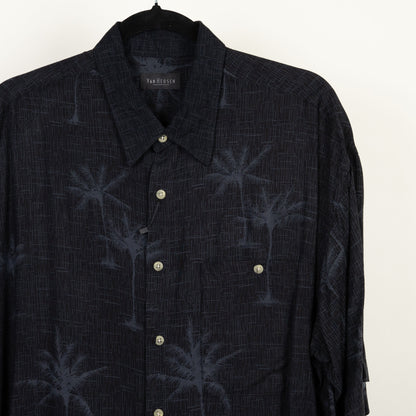 camisa hawaiana negra (L) van heusen