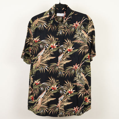 camisa hawaiana negra (S) cotton & co
