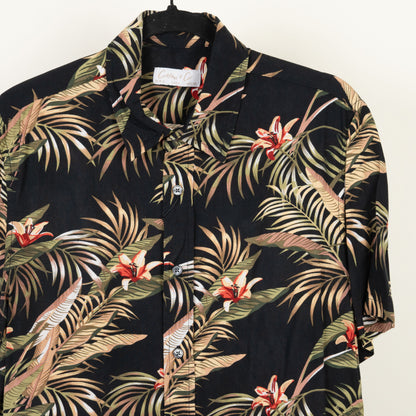 camisa hawaiana negra (S) cotton & co