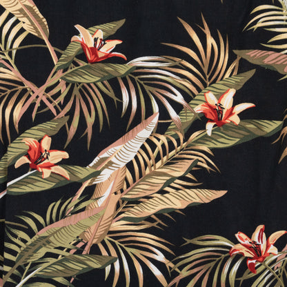 camisa hawaiana negra (S) cotton & co