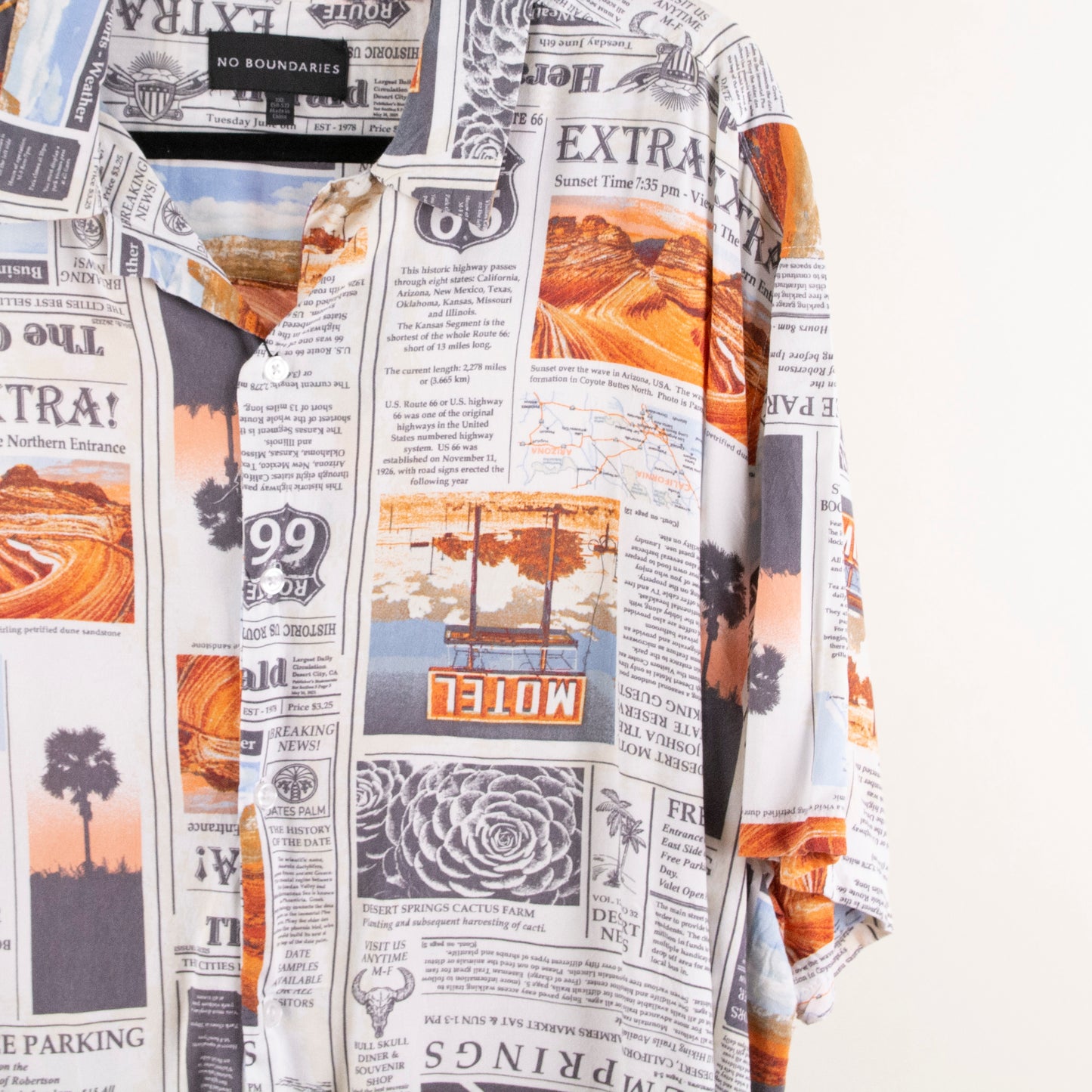 Camisa estampada blanco (2XL) No boundaries