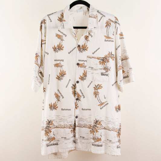 Camisa hawaiana blanco (3XL) COJ APPARELS