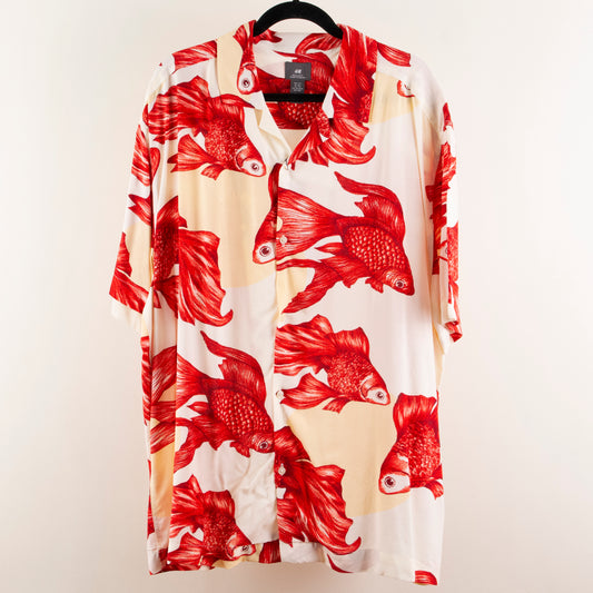 Camisa estampada beige (2XL) H&M