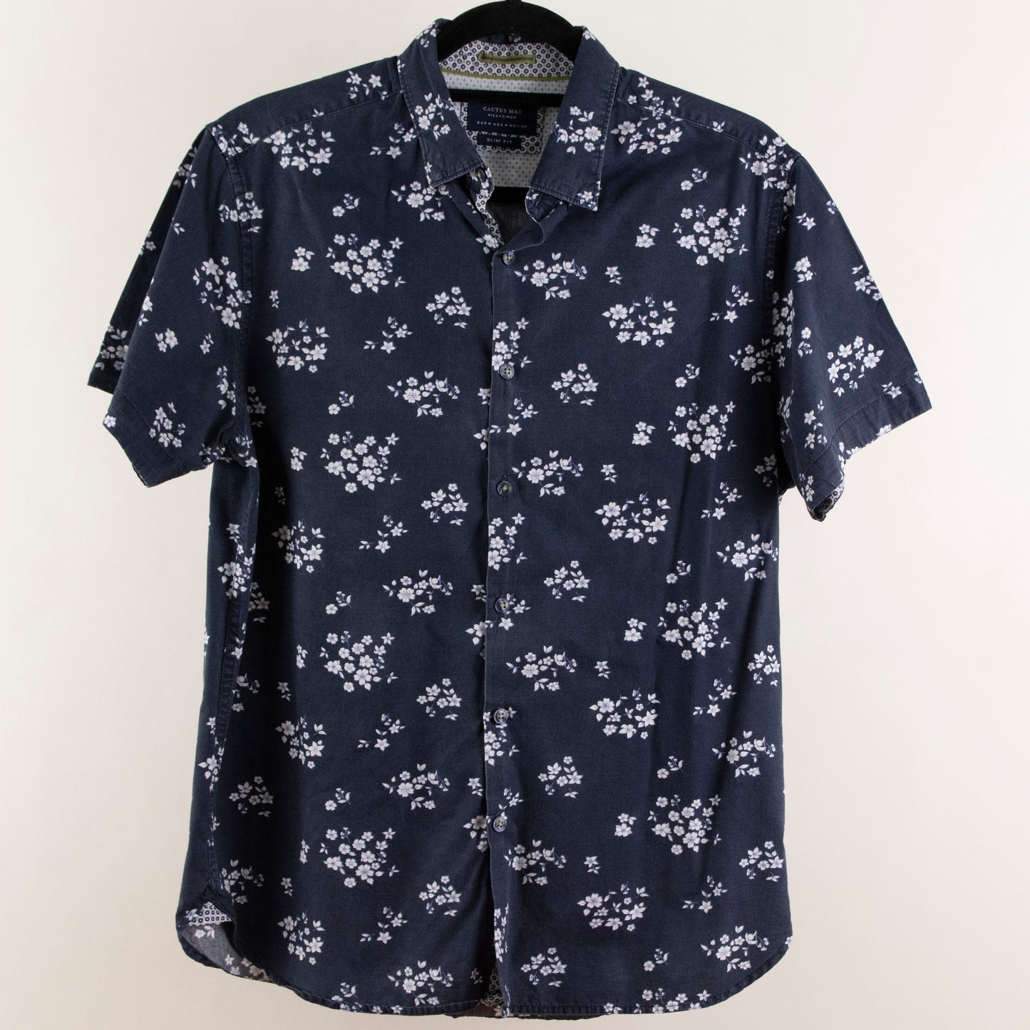 Camisa estampada azul marino (M) Cactus Man