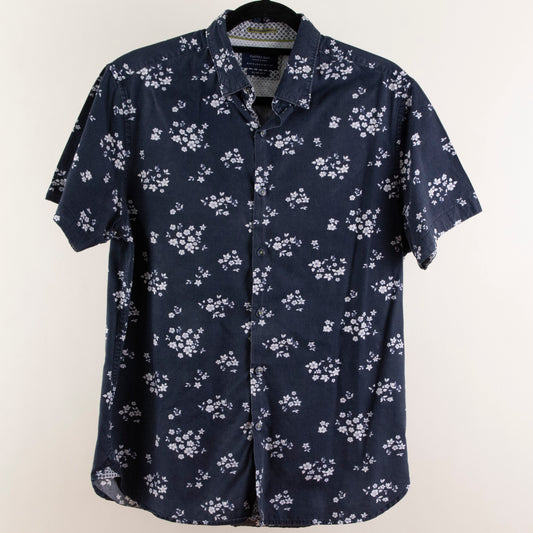 Camisa estampada azul marino (M) Cactus Man