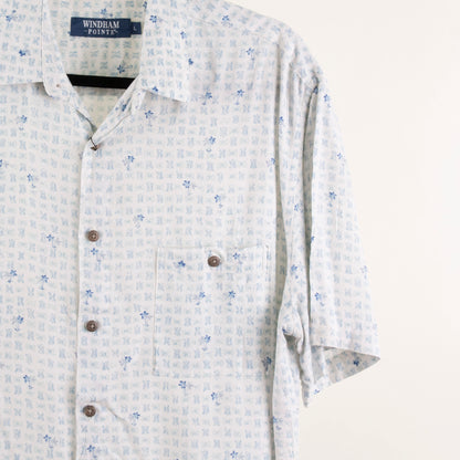Camisa estampada blanco (L) Windham Pointe