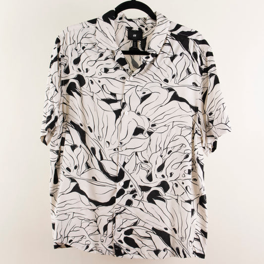 Camisa estampada blanco (L) H&M
