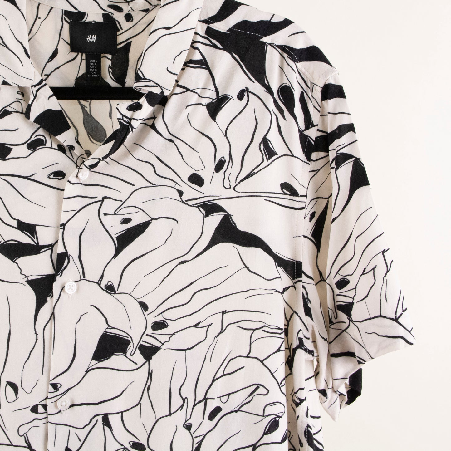 Camisa estampada blanco (L) H&M