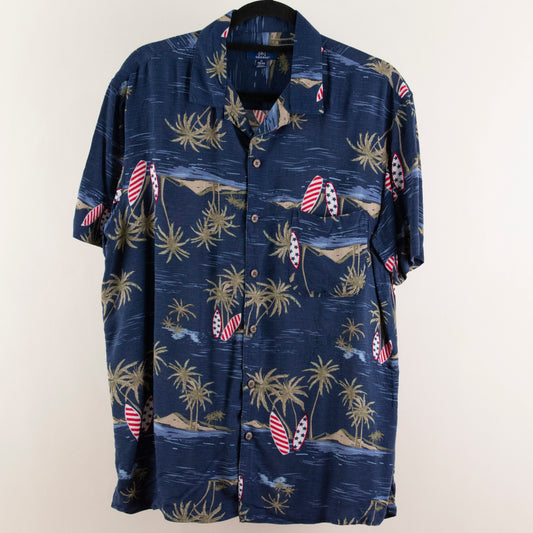 Camisa hawaiana azul (M) George